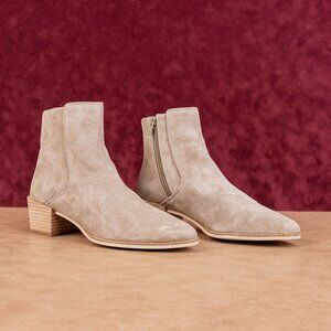 rag&bone Women Icons Taupe Suede Western Zip Ankle Boots sz 7US EUR 37.5